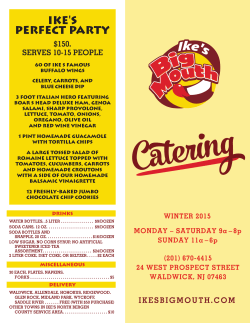 our Catering Menu