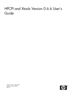 HPCPI and Xtools Version 0.6.6 User`s Guide