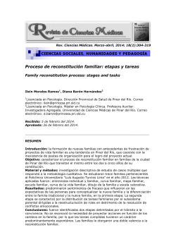 Proceso de reconstituci&oacute;n familiar: etapas y tareas