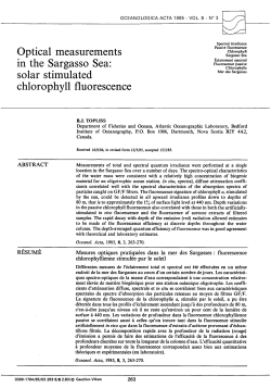 Optical measurements in the Sargasso Sea : solar