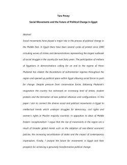 Social Movements and the Future of Political Change in Egypt
