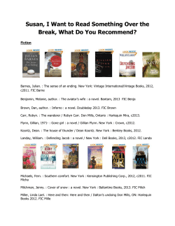 Susan, I Want to Read Something Over the Break, What Do You