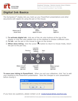 Digital Ink Basics - Stanford Medicine