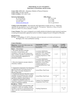 HPED 408 - Frostburg State University