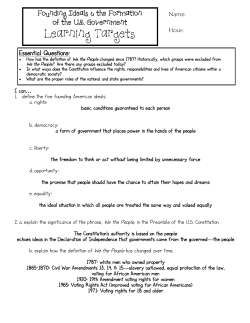 Learning Targets - Blue Valley Schools