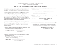Pesticide Rate and Dosage Calculations, Calibration