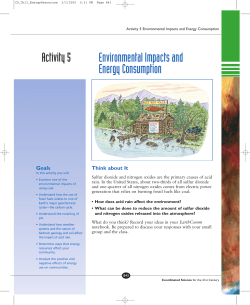 Activity 5 Environmental Impacts and Energy Consumption