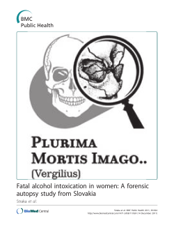 Fatal alcohol intoxication in women: A forensic autopsy study from