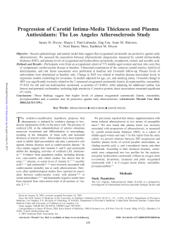 Progression of Carotid Intima-Media Thickness and Plasma