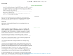 Crop Profile for Corn in Pennsylvania