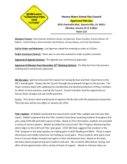 Horace Mann School Site Council Approved Minutes