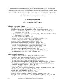 This document represents a preliminary list of the contents of the