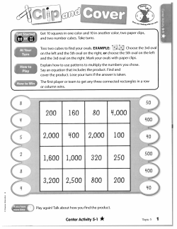 Center Activity 5-1 - Horseshoe Bend School District #73