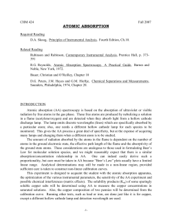 ATOMIC ABSORPTION