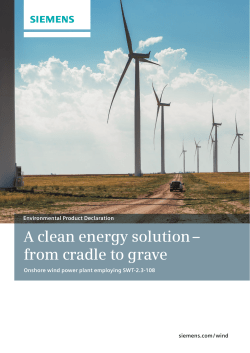 A clean energy solution &ndash; from cradle to grave