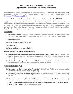 Application Questions for New Candidates