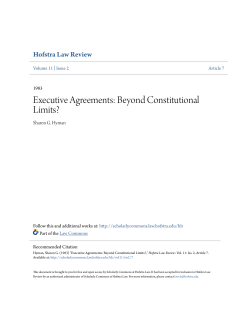 Executive Agreements: Beyond Constitutional Limits?