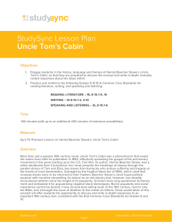 StudySync Lesson Plan Uncle Tom`s Cabin