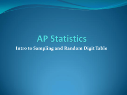Intro to Sampling and random digits