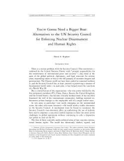 Alternatives to the UN Security Council for Enforcing Nuclear