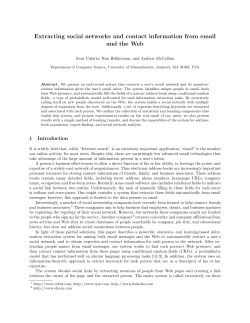 Extracting social networks and contact information from email and
