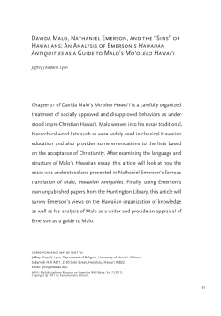 Davida Malo, Nathaniel Emerson, and the &ldquo;Sins&rdquo;