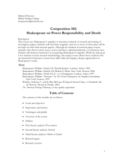 Shakespeare on Power Responsibility and Death