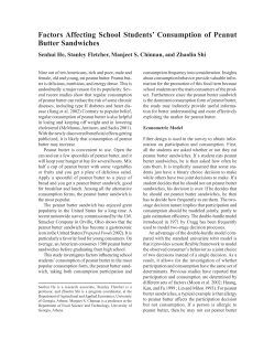 Factors Affecting School Students` Consumption of Peanut Butter
