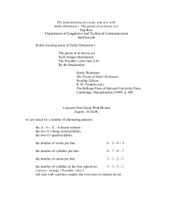 Emily Dickinson`s `The gleam of an heroic act`