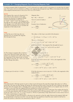 Example 20-2 Changing Magnetic Flux II: A Varying Magnetic Field