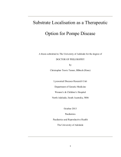 Substrate localisation as a therapeutic option for Pompe Disease