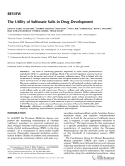 The utility of sulfonate salts in drug development
