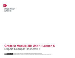 Grade 6: Module 2B: Unit 1: Lesson 6 Expert Groups