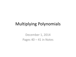 Multiplying Polynomials