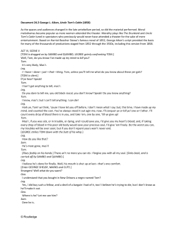 Routledge Document 24.2 George L. Aiken, Uncle Tom`s Cabin (1858)