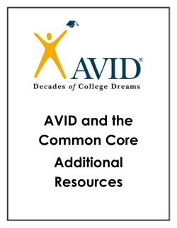 AVID and the Common Core Additional Resources