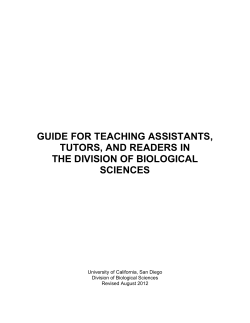 I.Job Description of Bio TAs - Division of Biological Sciences