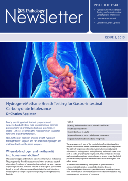 Hydrogen/Methane Breath Testing for Gastro