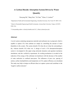 A Carbon Dioxide Absorption System Driven by Water Quantity