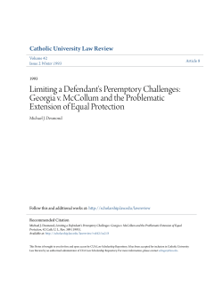 Georgia v. McCollum and the Problematic Extension of Equal
