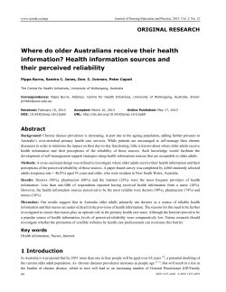 Health information sources and their perceived reliability