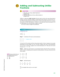 Adding and Subtracting Unlike Fractions