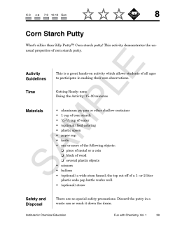Corn Starch Putty - Institute for Chemical Education