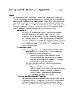 Makerspace at the ECenter User Agreement Users