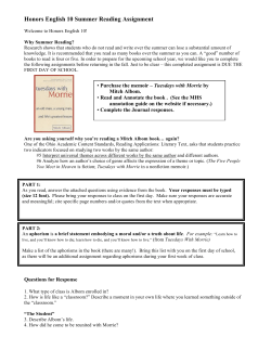 Honors English 10 Summer Reading Assignment