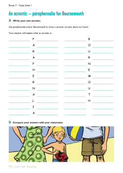 An acrostic &ndash; paraphernalia for Bournemouth