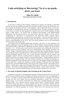Code-switching or Borrowing? No s&eacute; so no puedo decir, you know