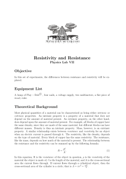 Resistivity and Resistance
