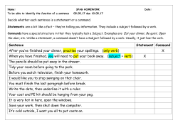 Sentence Statement Command After you`ve finished your dinner