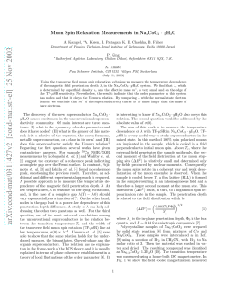 Muon Spin Relaxation Measurements in Na_xCoO_2* yH_2O